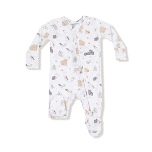 Woodland Babies Bamboo 2 Way Zipper Footie