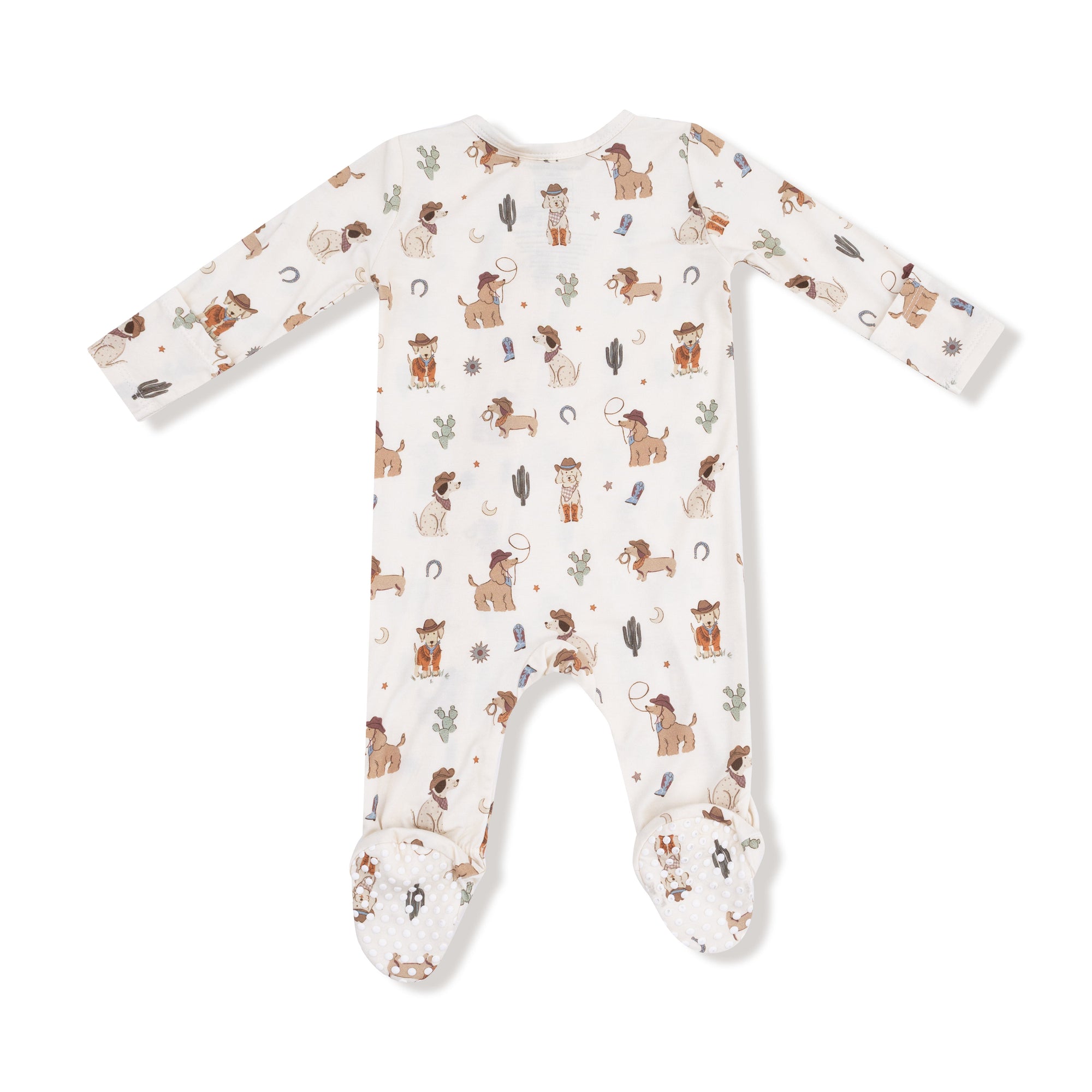 Cowboy Dogs Bamboo 2 Way Zipper Footie or Romper