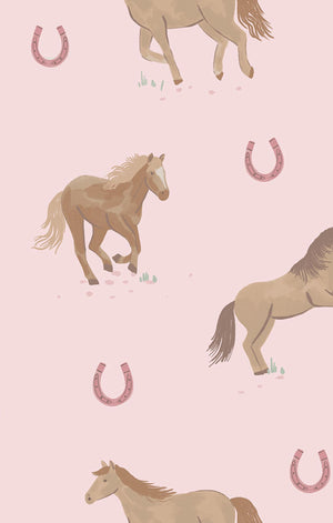 Pink Horses Bamboo Long Sleeve Pajama Set