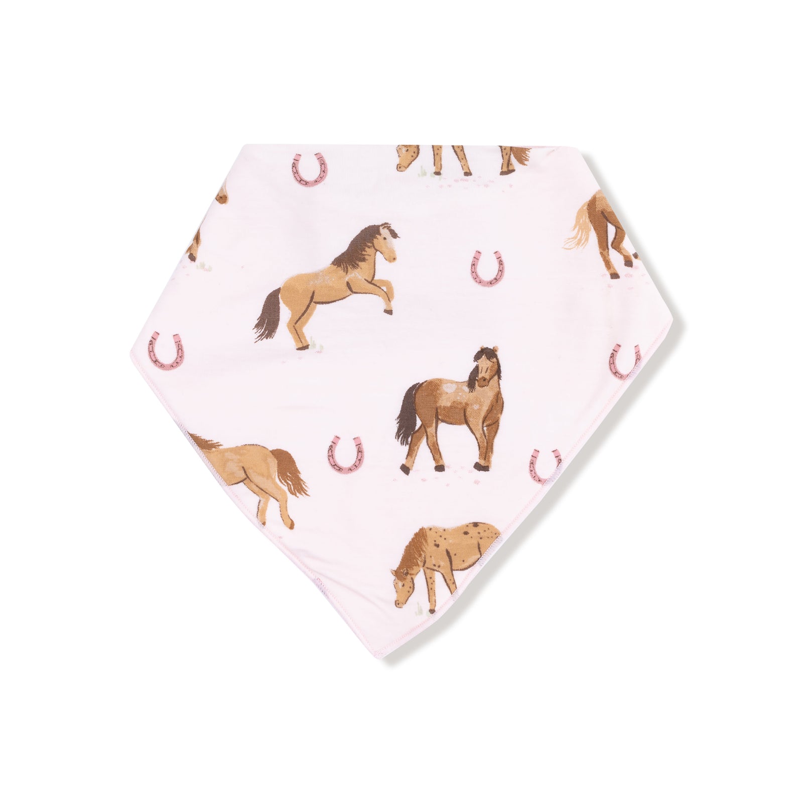Pink Horses Bamboo Bandana Bib