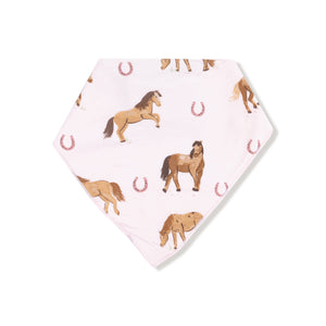 Pink Horses Bamboo Bandana Bib