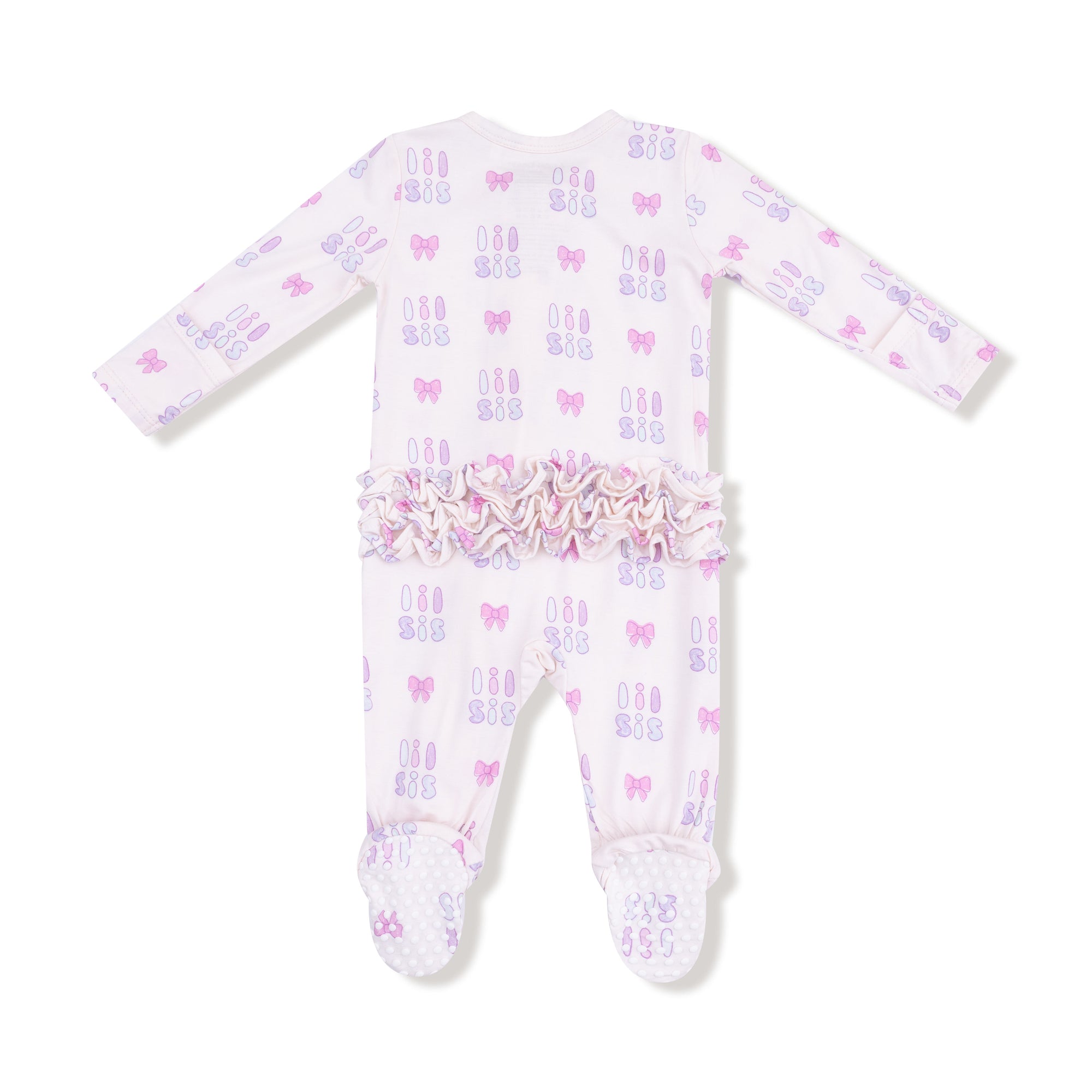 Lil Sis Bamboo 2 Way Zipper Ruffle Back Footie
