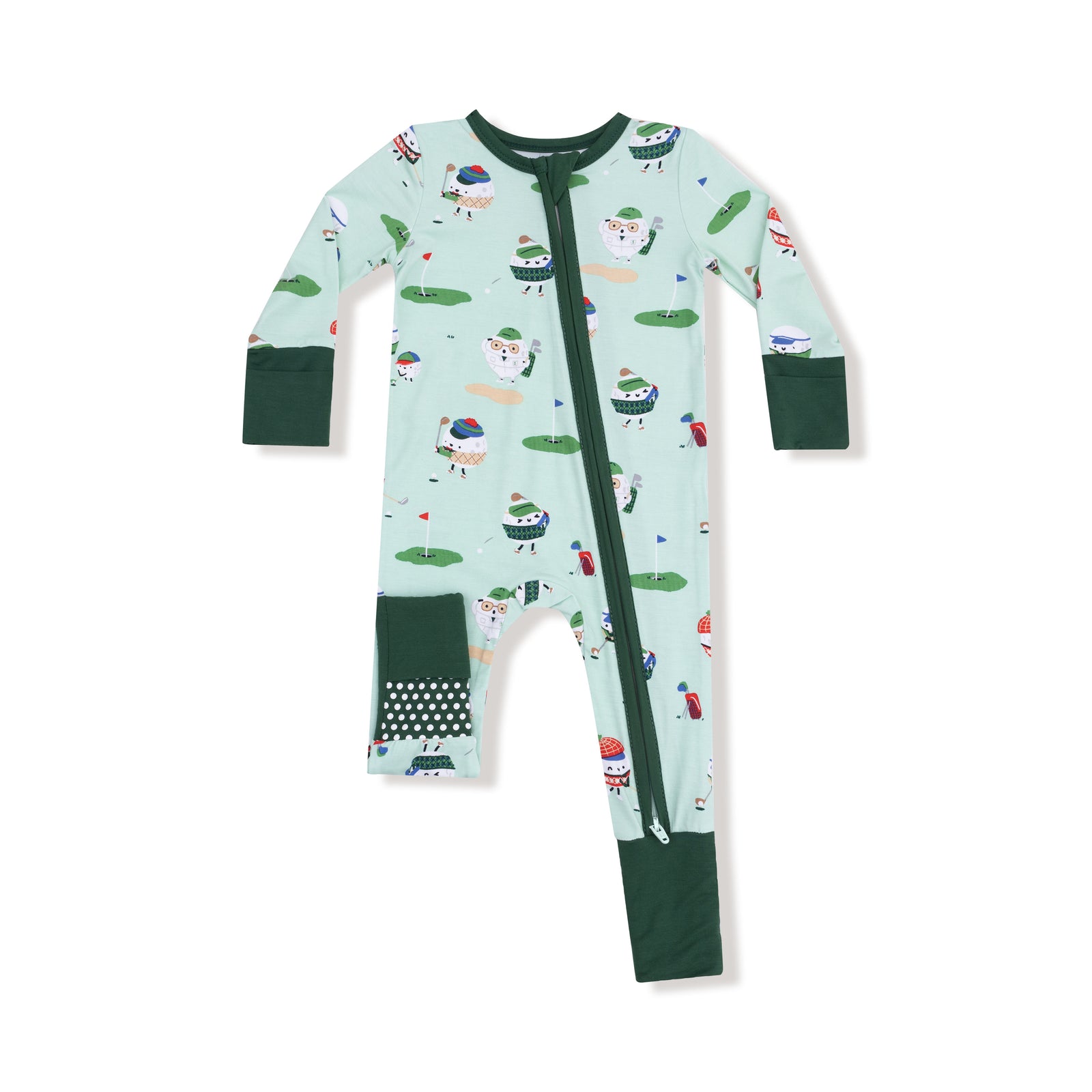 Green Golf Pros Bamboo 2 Way Zipper Romper