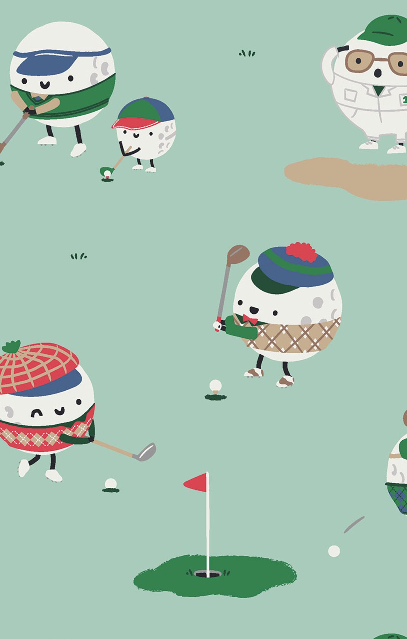 Green Golf Pros Bamboo Long Sleeve Pajama Set