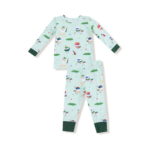 Green Golf Pros Bamboo Long Sleeve Pajama Set