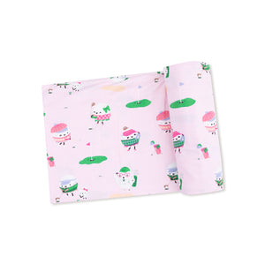 Pink Golf Pros Bamboo Swaddle Blanket