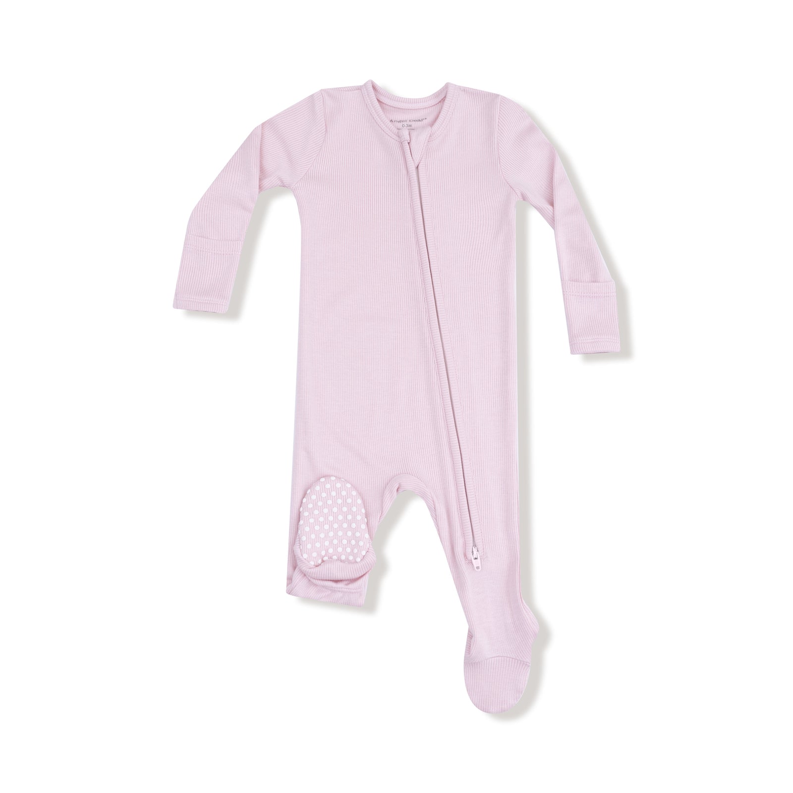 Potpourri Pink Ribbed Modal 2 Way Zipper Footie