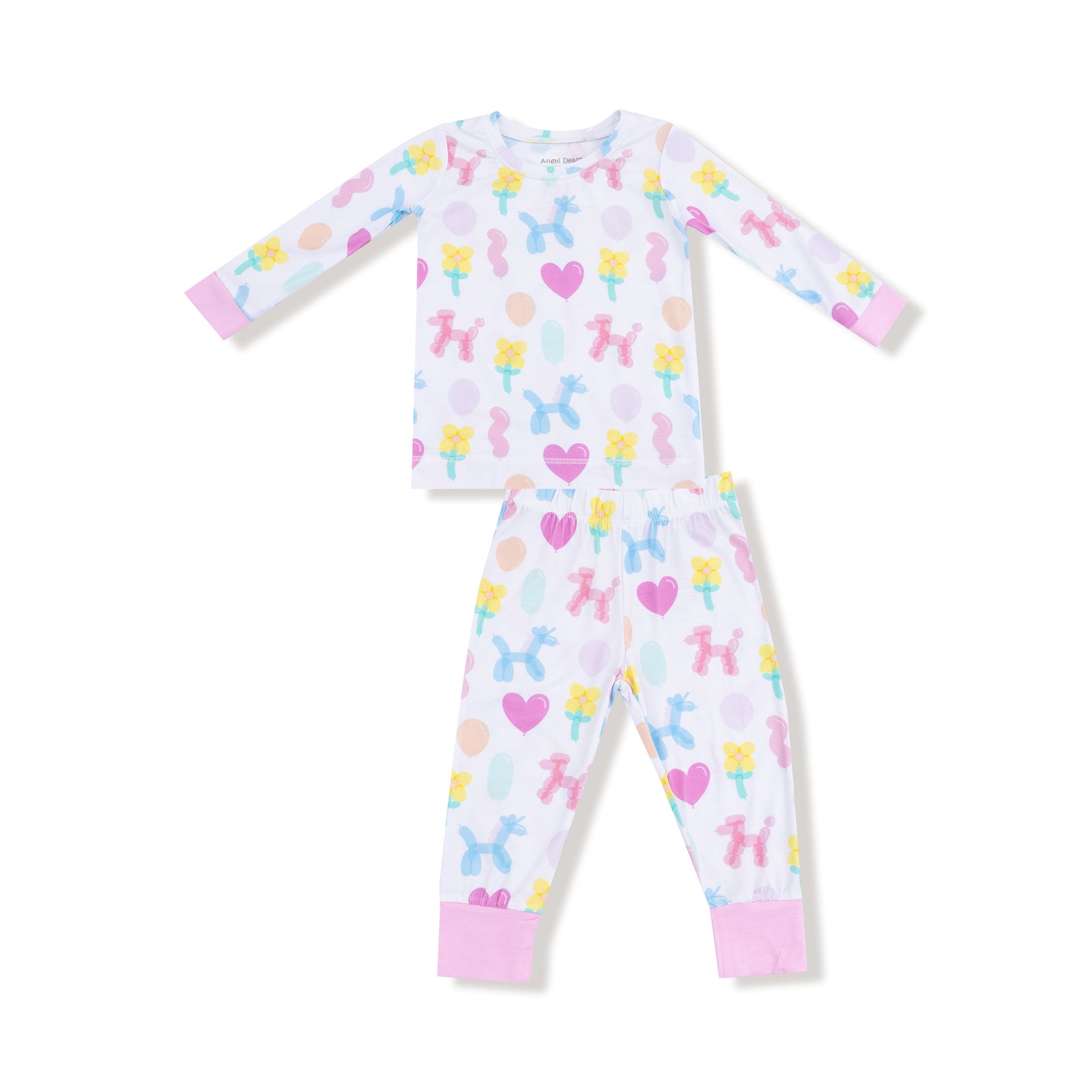 Pink Balloon Animals Bamboo Long Sleeve Pajama Set