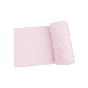 Veiled Pink Waffle Knit Swaddle Blanket