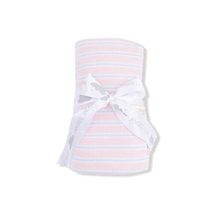 Pink Multi Stripe Ribbed Modal Swaddle Blanket