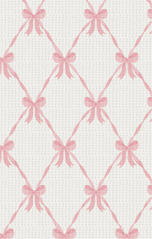 Ribbon Bow Trellis Waffle Knit Swaddle Blanket