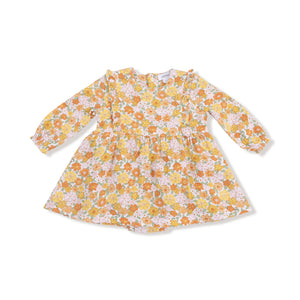 Sweet Amber Floral Muslin Long Sleeve Ruffle Skirted Bubble