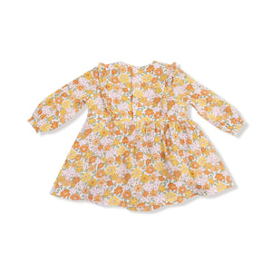 Sweet Amber Floral Muslin Long Sleeve Ruffle Skirted Bubble