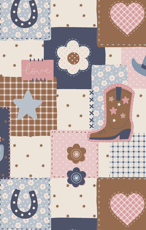 Patchwork Cowgirl Muslin Swaddle Blanket