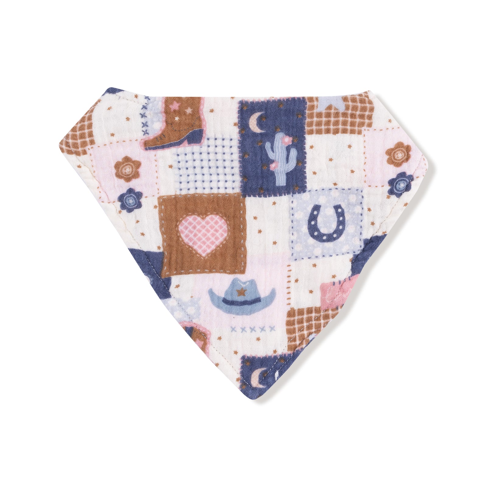 Patchwork Cowgirl Muslin Bandana Bib