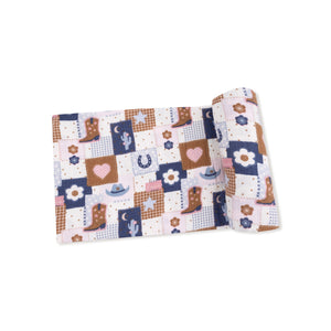 Patchwork Cowgirl Muslin Swaddle Blanket