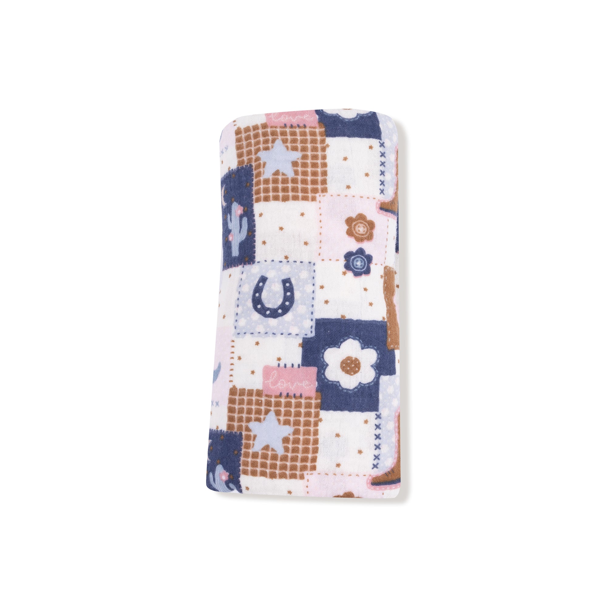 Patchwork Cowgirl Muslin Swaddle Blanket