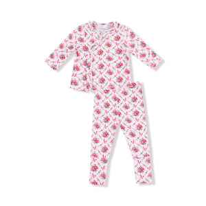 Rose Bow Lattice Bamboo Ruffle Bonnet