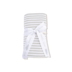 Mineral Grey Stripe Ribbed Modal Swaddle Blanket