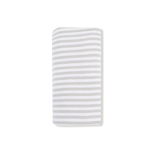 Mineral Grey Stripe Ribbed Modal Swaddle Blanket