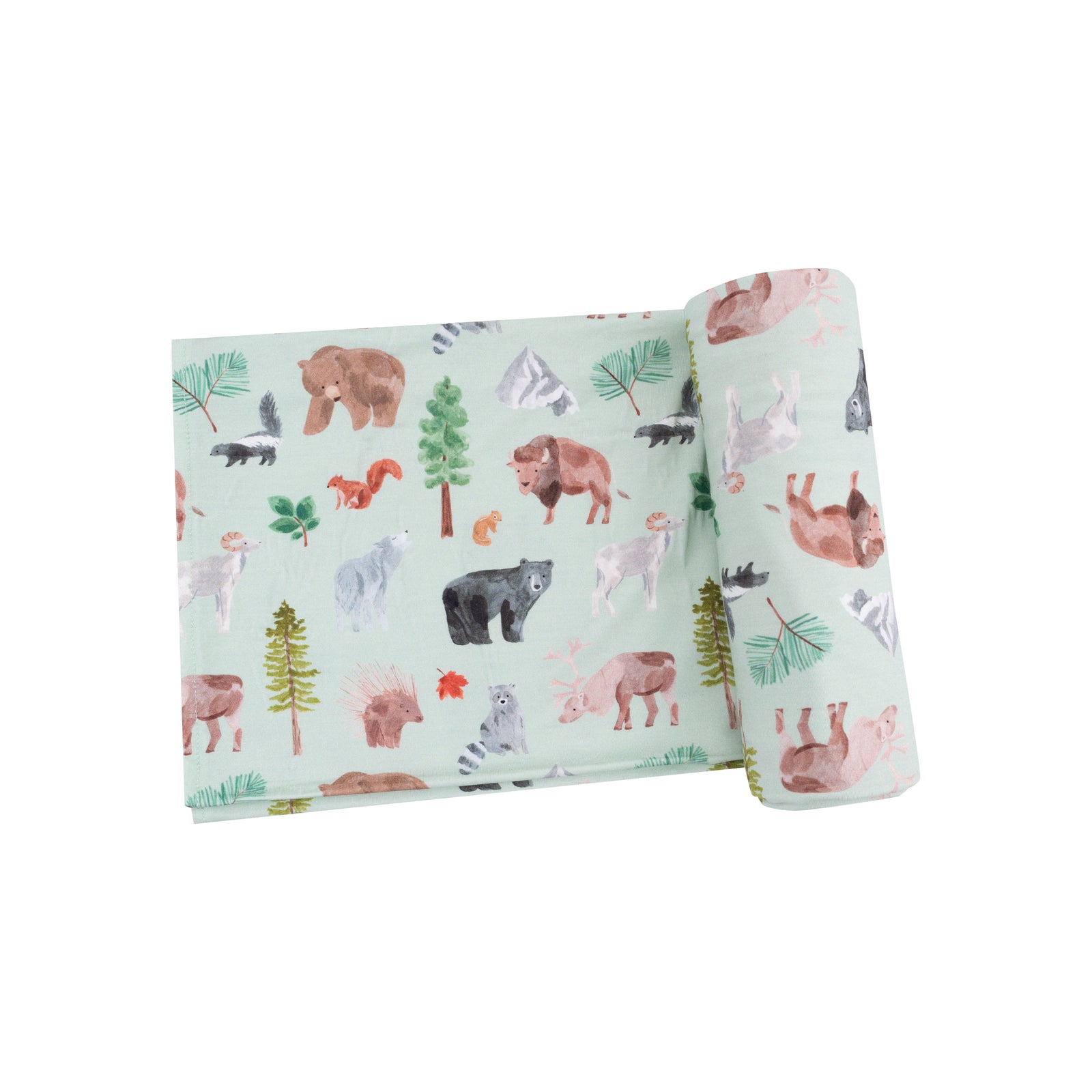 American Woodland Animals Bamboo Swaddle Blanket