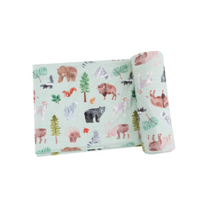 American Woodland Animals Bamboo Swaddle Blanket