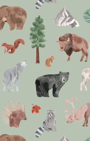 American Woodland Animals Bamboo Swaddle Blanket