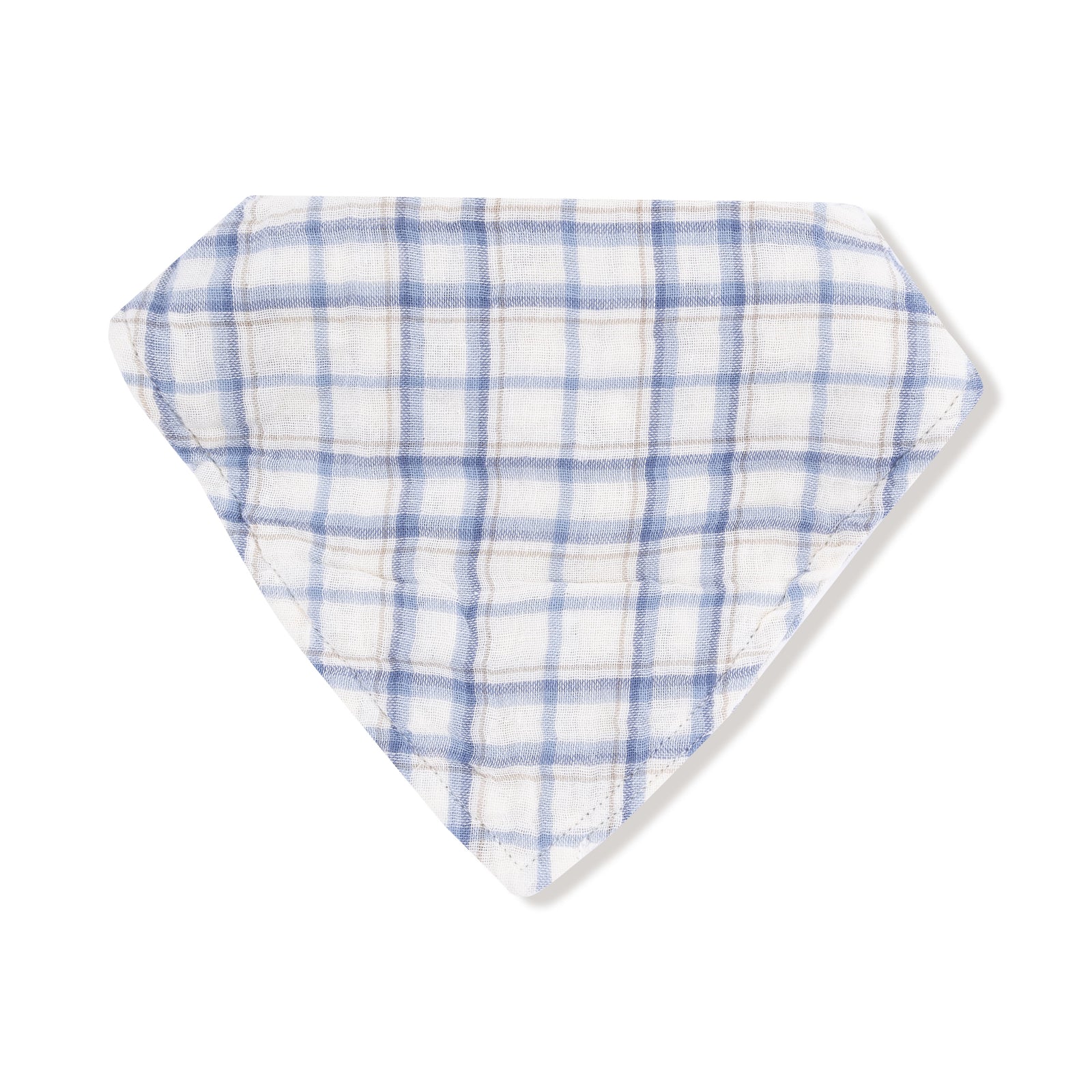 Blue Plaid Muslin Bandana Bib