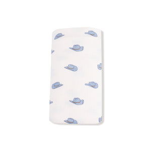 Petite Cowboy Hats Ribbed Modal Swaddle Blanket