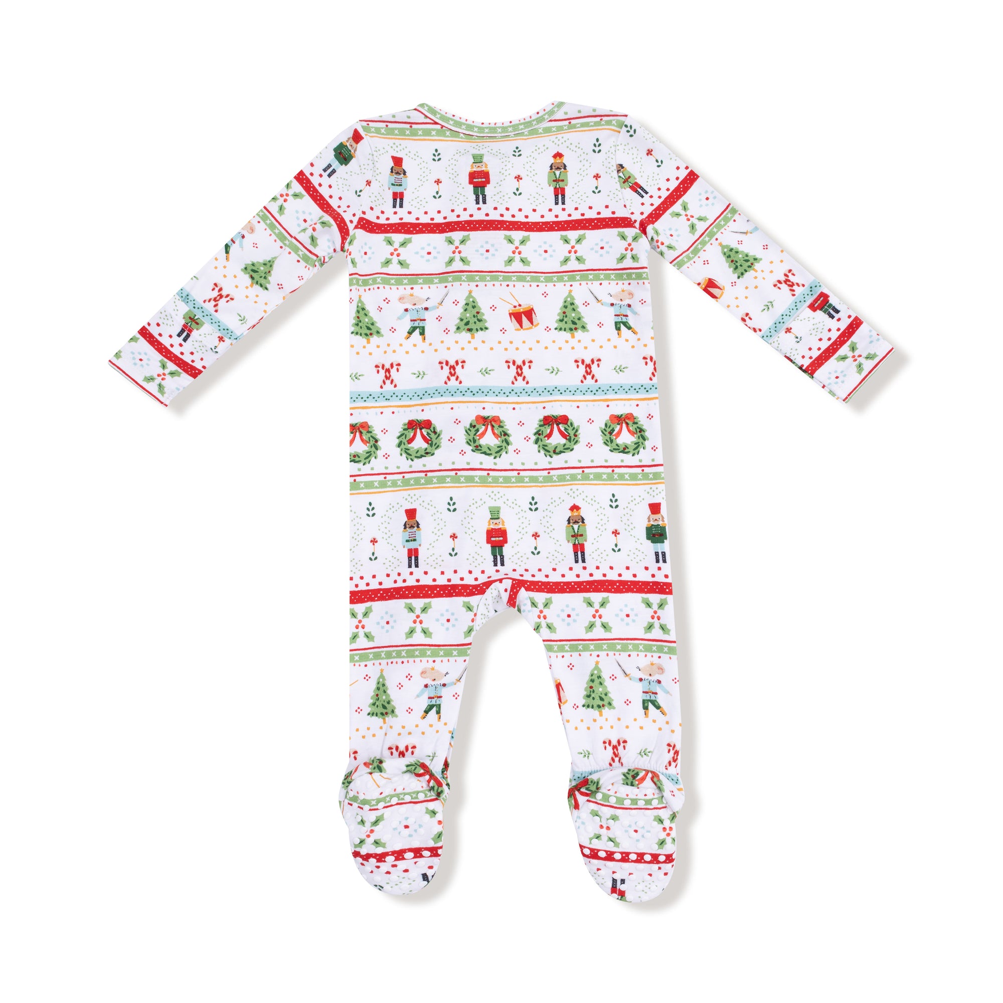 Nutcracker Fair Isle Bamboo 2 Way Zipper Footie or Romper