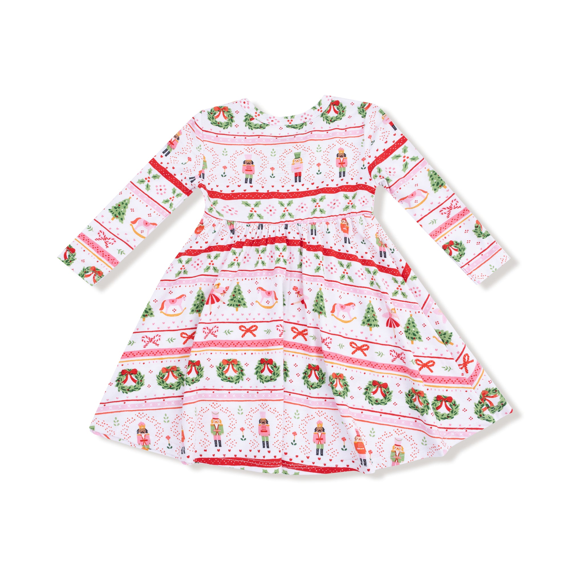 Sugar Plum Fairy Nutcracker Fair Isle Bamboo Long Sleeve Twirl Dress