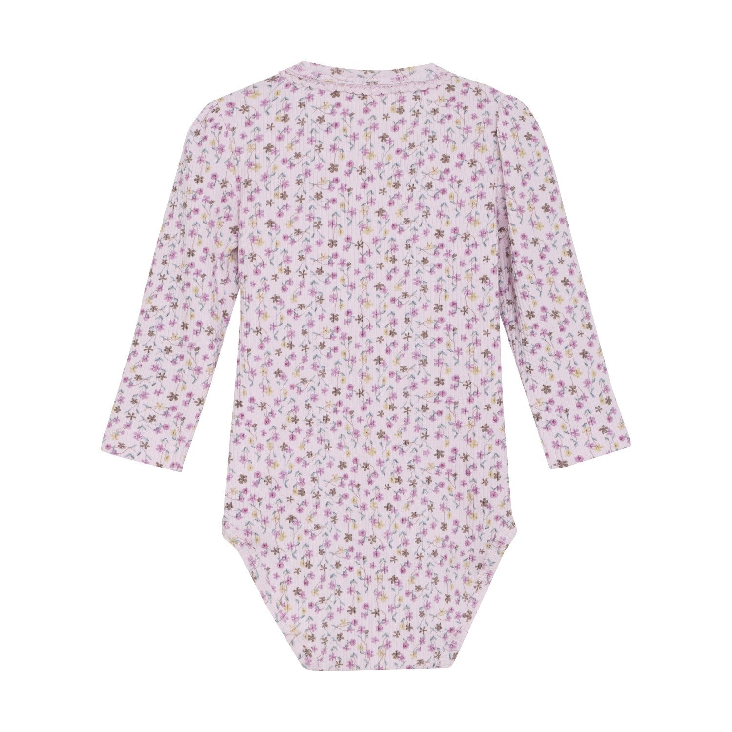 Long Sleeve Floral Ribbed Bodysuit or Shirt | Lavender Fields