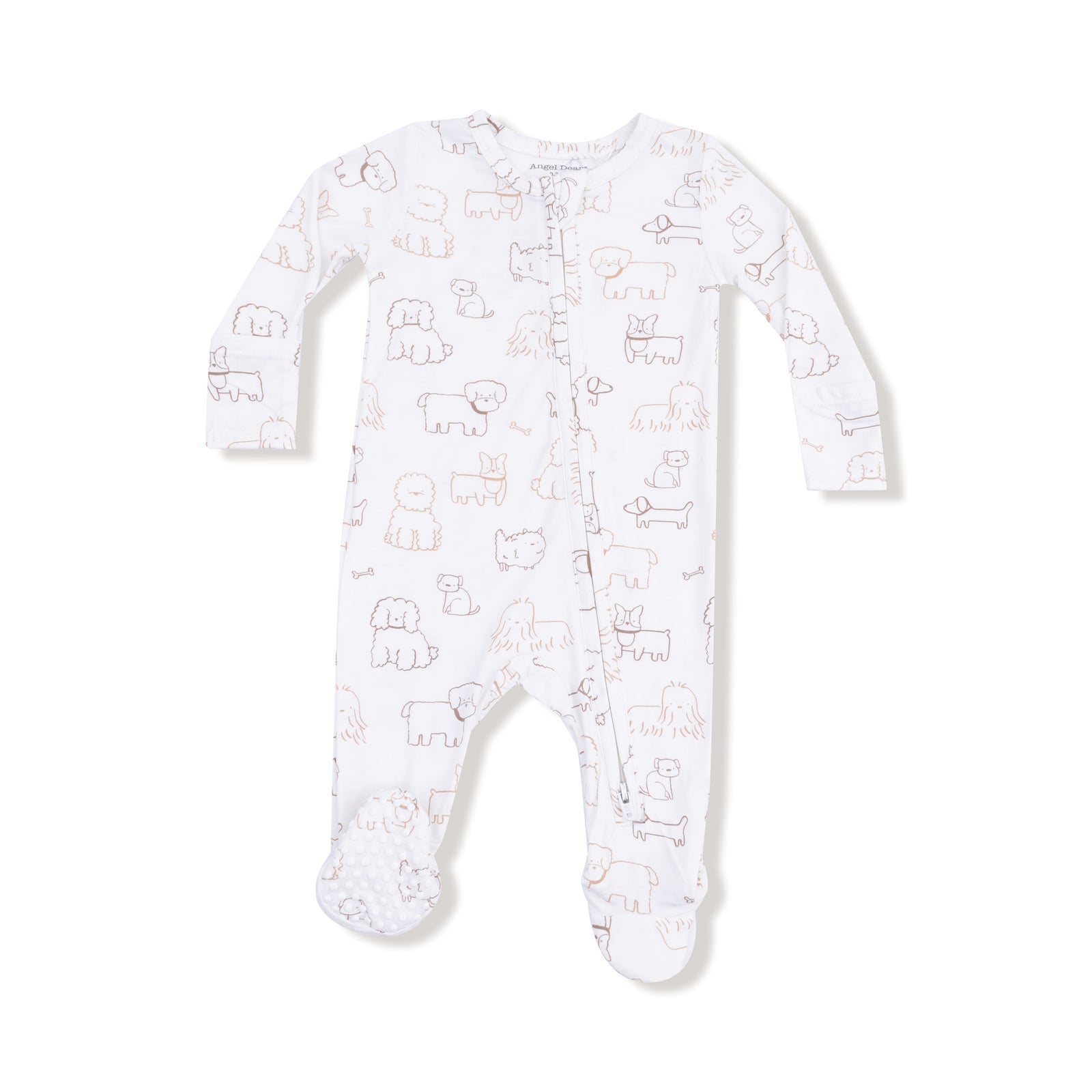 Neutral Pups Bamboo 2 Way Zipper Footie or Romper
