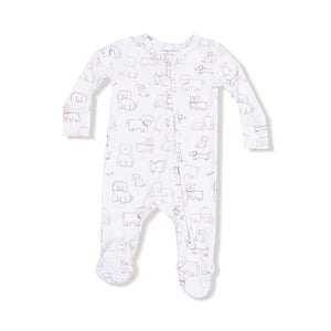 Neutral Pups Bamboo 2 Way Zipper Footie or Romper