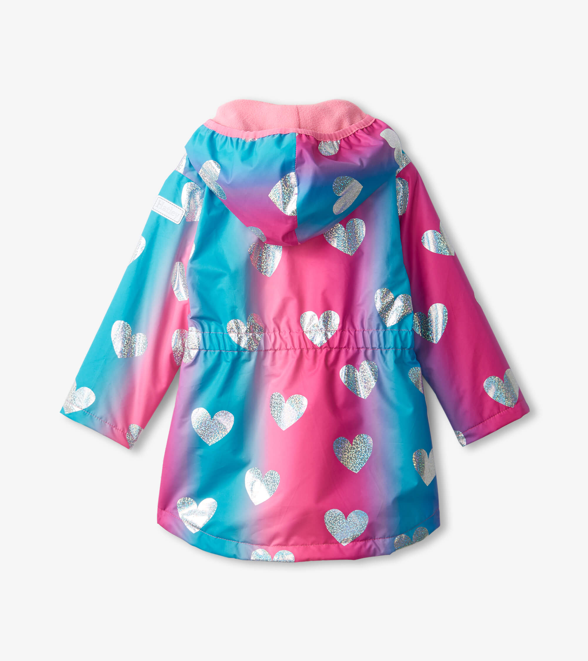 Fun Hearts Girls Microfibre Rain Jacket