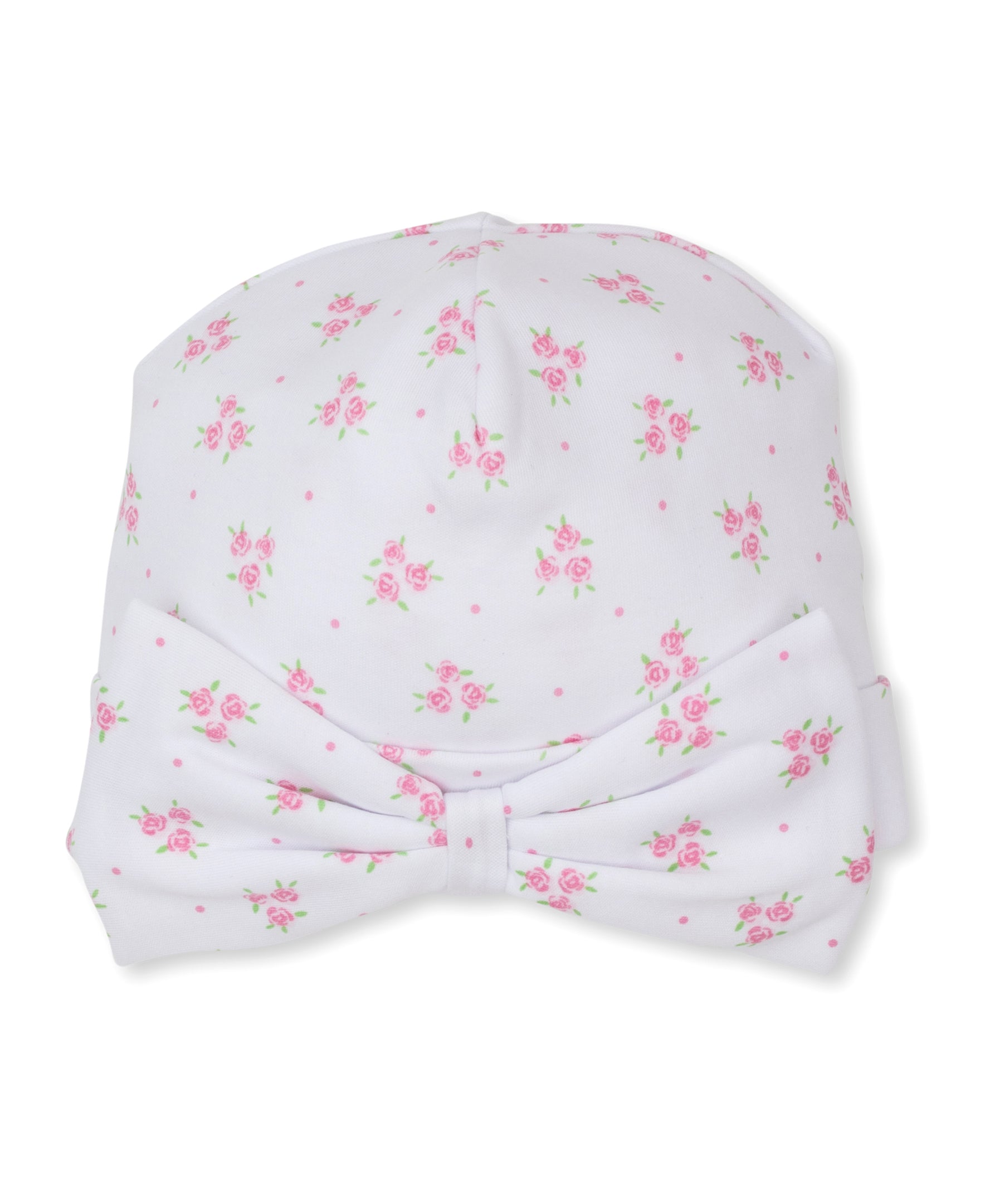 Rosy Tea Time Pima Cotton Baby Bow Hat