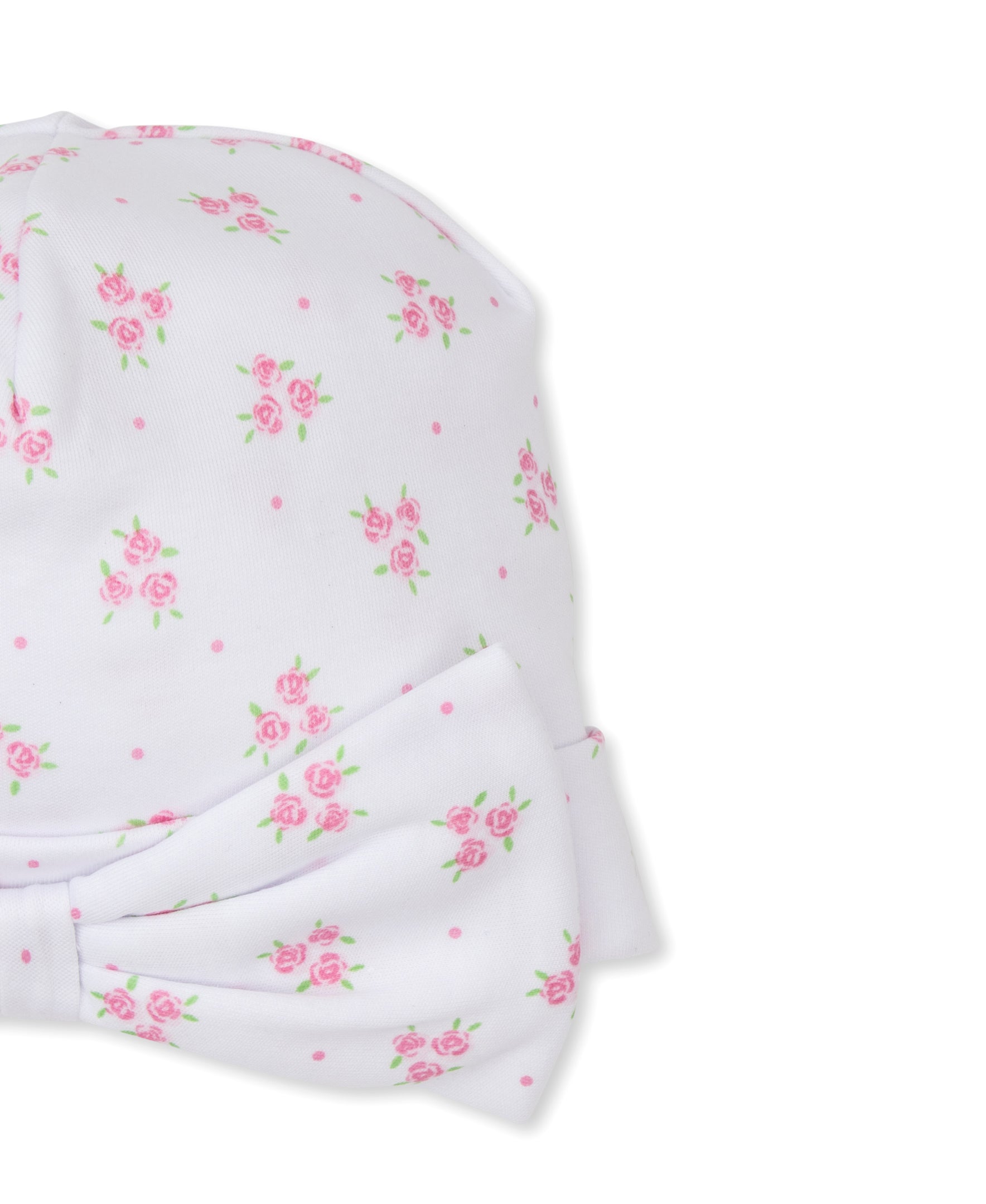 Rosy Tea Time Pima Cotton Baby Bow Hat