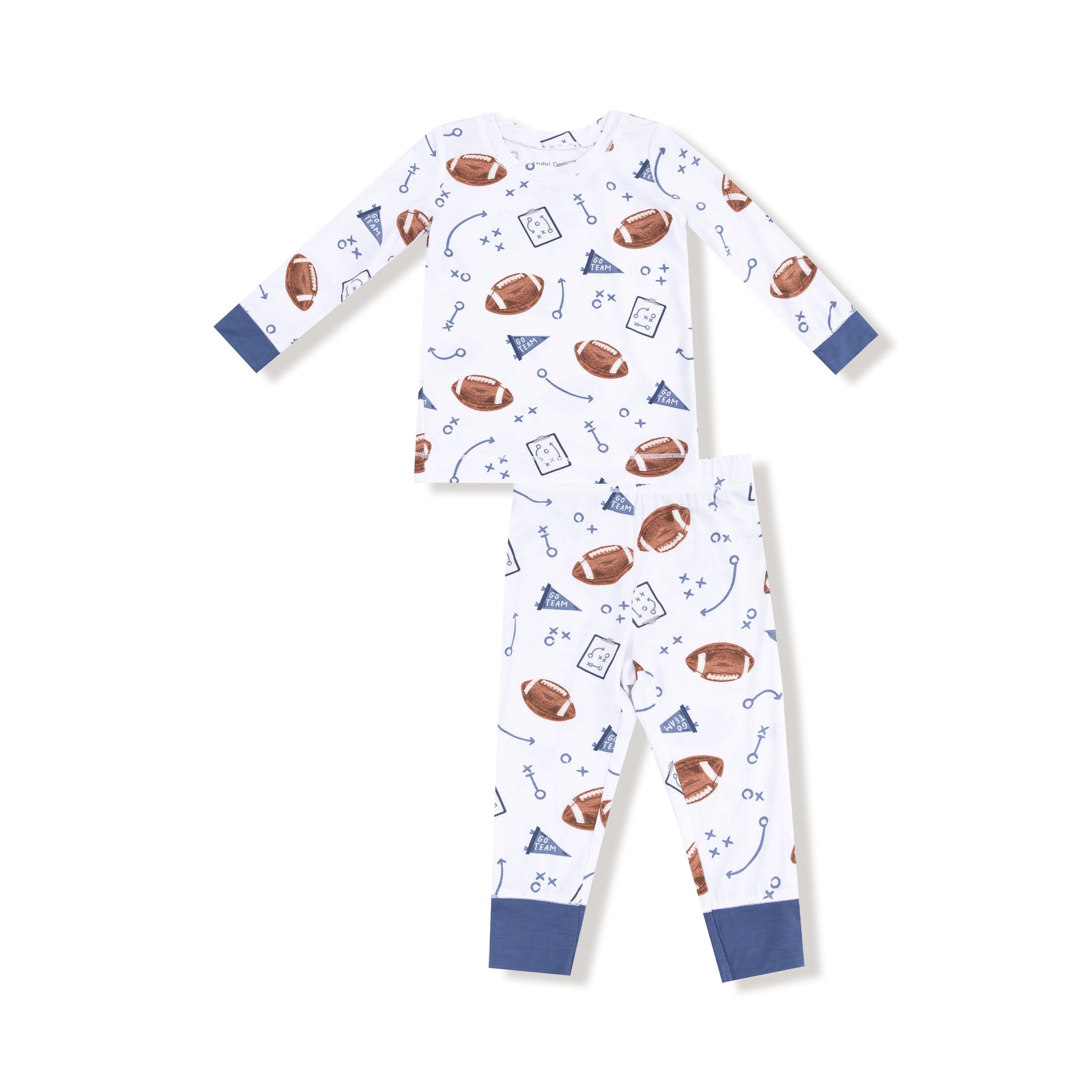 Touchdown Time Navy Bamboo Long Sleeve Pajama Set