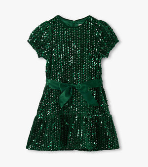 Green Sequin Velvet Dress