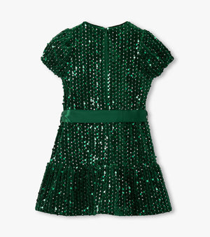 Green Sequin Velvet Dress