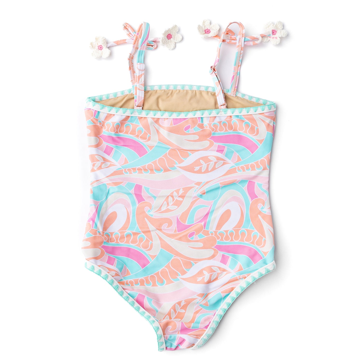 One Piece Crochet Pom Pom Swimsuit | Tutti Fruity