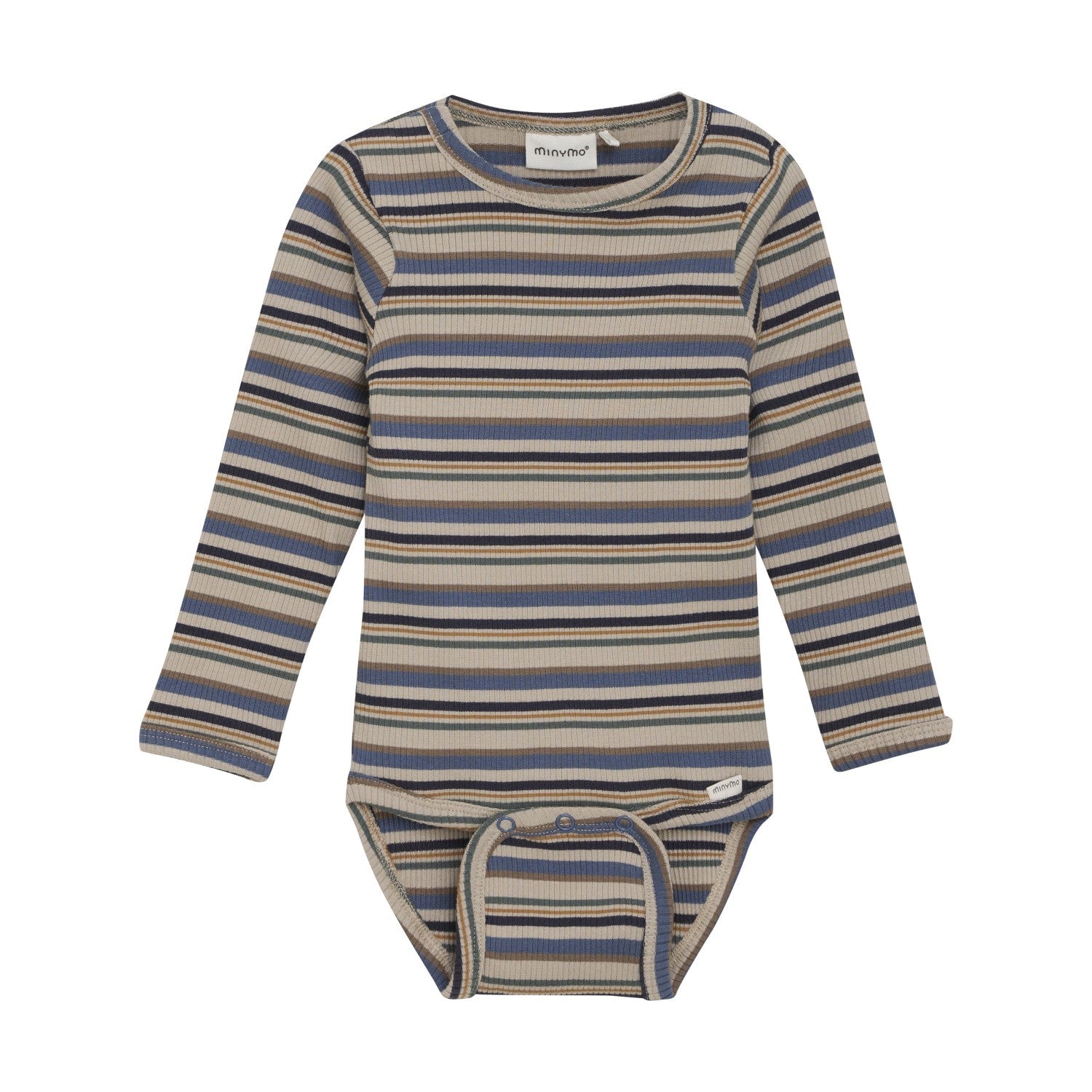 Long Sleeve Ribbed Stripe Bodysuit or Shirt | China Blue