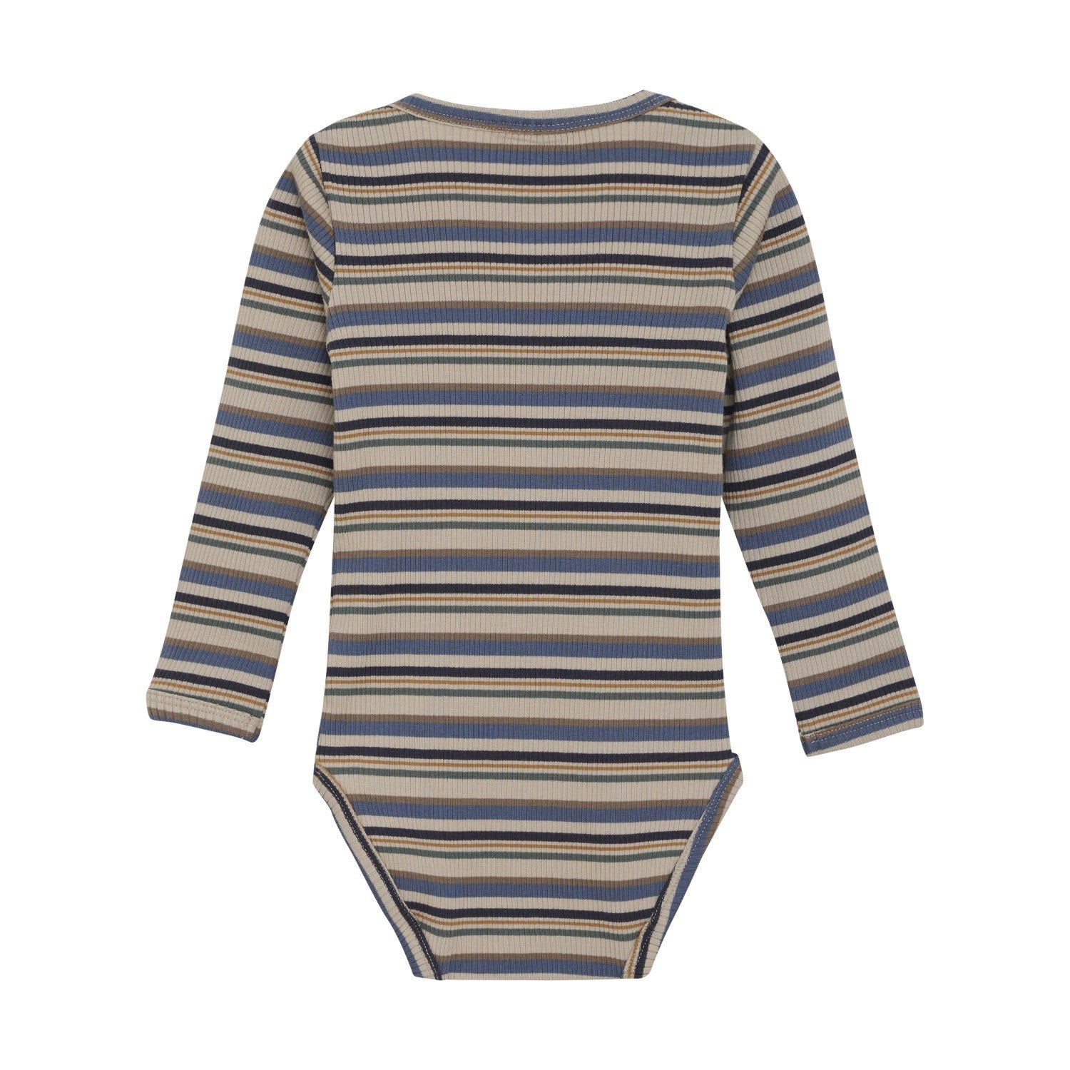 Long Sleeve Ribbed Stripe Bodysuit or Shirt | China Blue