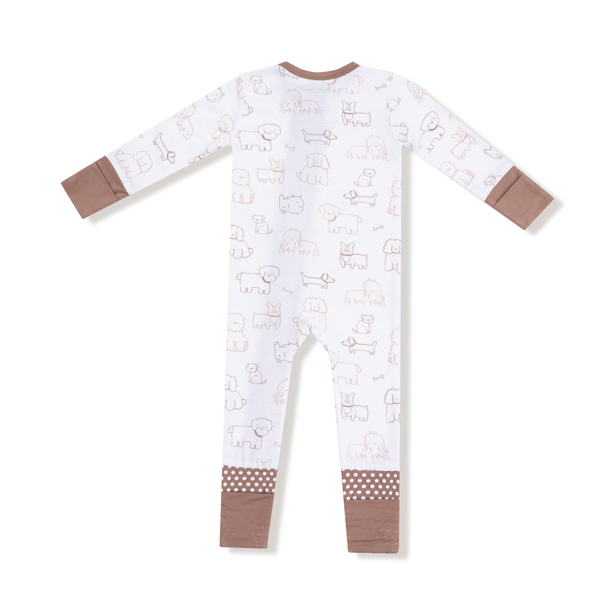 Neutral Pups Bamboo 2 Way Zipper Footie or Romper