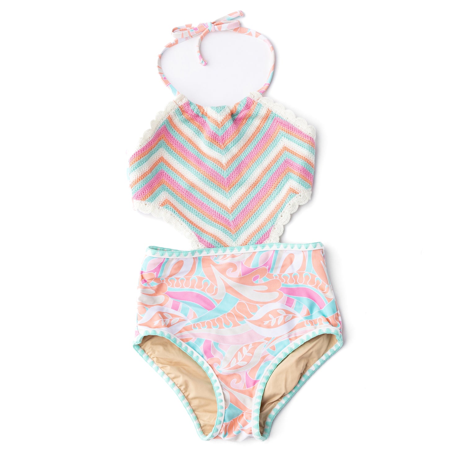 One Piece Crochet Halter Swimsuit | Tutti Fruity