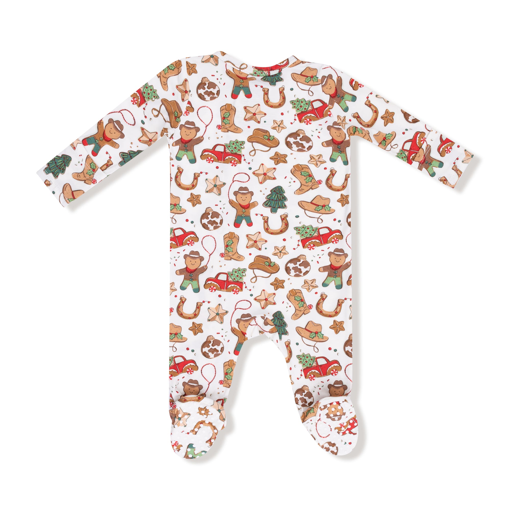 Cowboy Christmas Bamboo 2 Way Zipper Footie or Romper