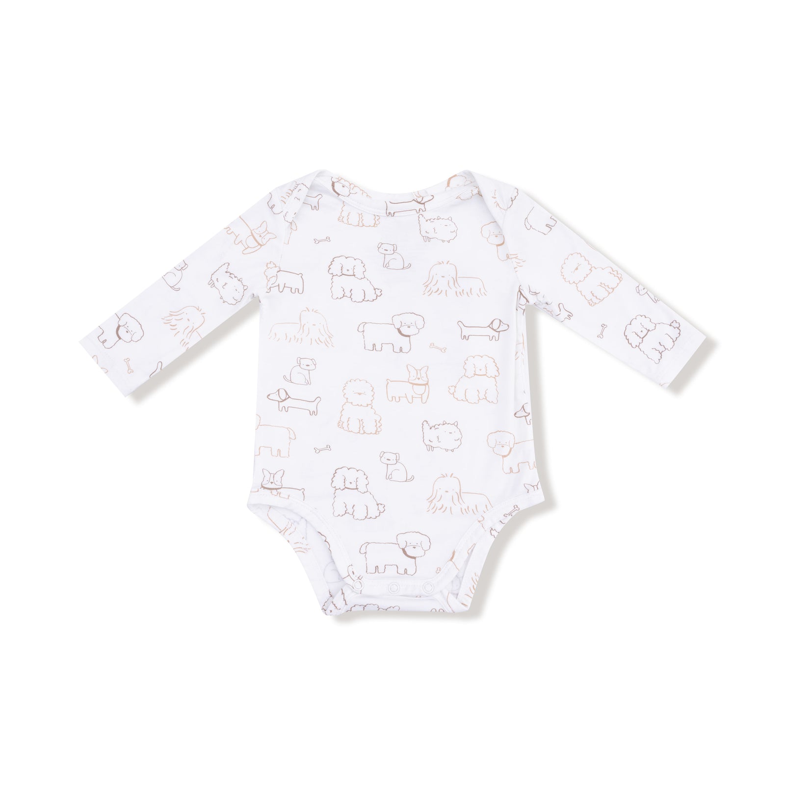 Neutral Pups Bamboo Long Sleeve Bodysuit