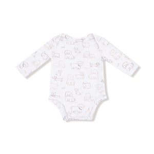 Neutral Pups Bamboo Long Sleeve Bodysuit