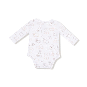 Neutral Pups Bamboo Long Sleeve Bodysuit