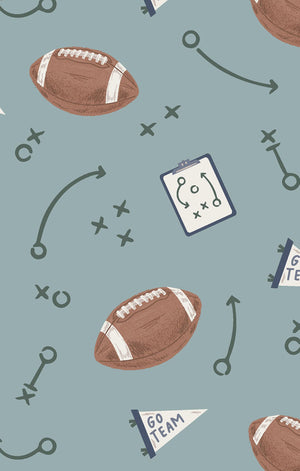 Touchdown Time Grey Mist Bamboo Swaddle Blanket